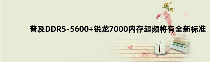 普及DDR5-5600 锐龙7000内存超频将有全新标准