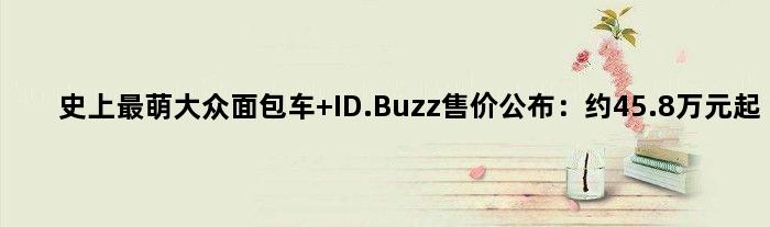 史上最萌大众“面包车” ID.Buzz售价公布：约45.8万元起
