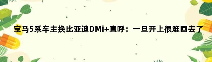 宝马5系车主换比亚迪DMi 直呼：一旦开上很难回去了