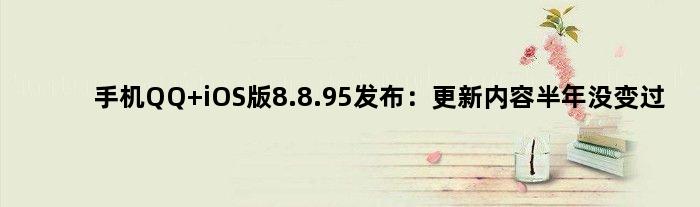 手机QQ iOS版8.8.95发布：更新内容半年没变过