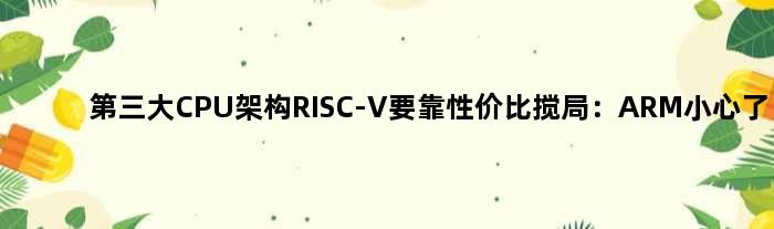 第三大CPU架构RISC-V要靠性价比搅局：ARM小心了