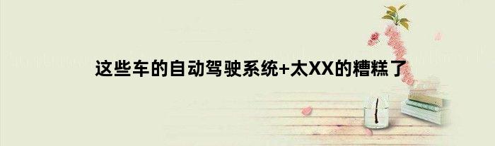 这些车的自动驾驶系统 太XX的糟糕了