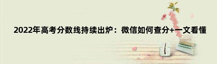 2022年高考分数线持续出炉：微信如何查分 一文看懂