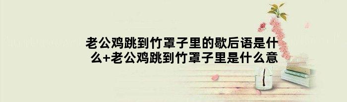 老公鸡跳到竹罩子里的歇后语是什么 老公鸡跳到竹罩子里是什么意思