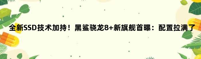 全新SSD技术加持！黑鲨骁龙8+新旗舰首曝：配置拉满了