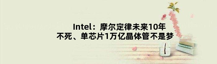 Intel：摩尔定律未来10年不死、单芯片1万亿晶体管不是梦
