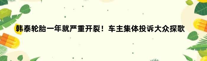 韩泰轮胎一年就严重开裂！车主集体投诉大众探歌