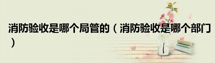 消防验收是哪个部门(消防验收是哪个局管的)