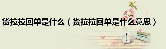 货拉拉回单是什么意思(货拉拉回单是什么)