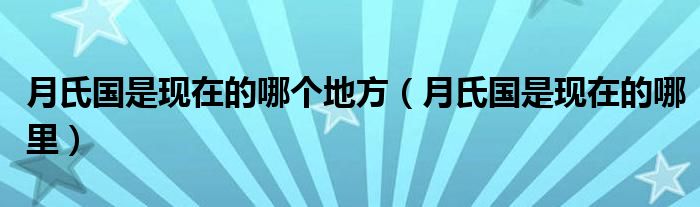 月氏国是现在的哪里(月氏国是现在的哪个地方)