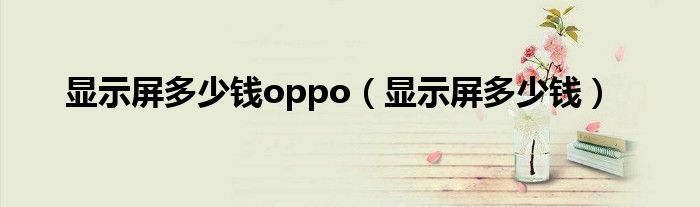 显示屏多少钱(显示屏多少钱oppo)