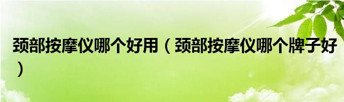 颈部按摩仪哪个牌子好(颈部按摩仪哪个好用)