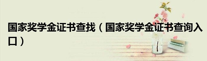 国家奖学金证书查询入口(国家奖学金证书查找)