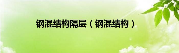 钢混结构(钢混结构隔层)