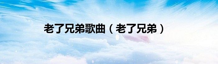 老了兄弟(老了兄弟歌曲)