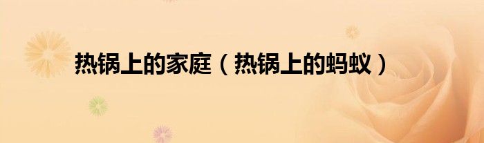 热锅上的蚂蚁(热锅上的家庭)