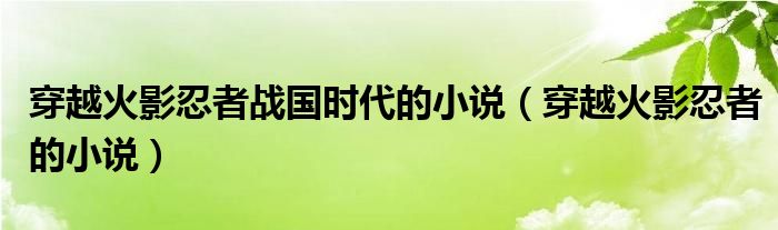 穿越火影忍者的小说(穿越火影忍者战国时代的小说)