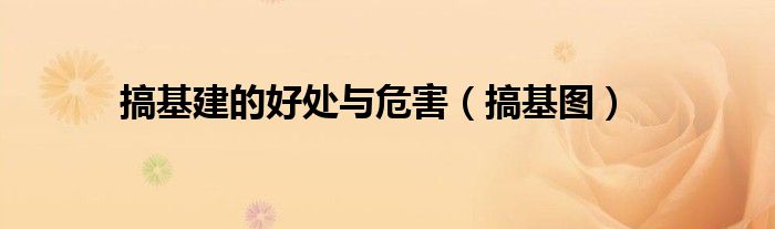 搞基图(搞基建的好处与危害)