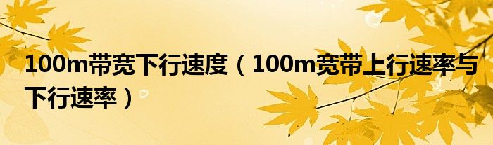 100m宽带上行速率与下行速率(100m带宽下行速度)