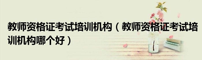 教师资格证考试培训机构哪个好(教师资格证考试培训机构)