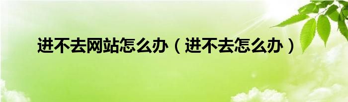 进不去怎么办(进不去网站怎么办)