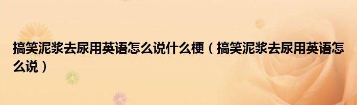 搞笑泥浆去尿用英语怎么说(搞笑泥浆去尿用英语怎么说什么梗)