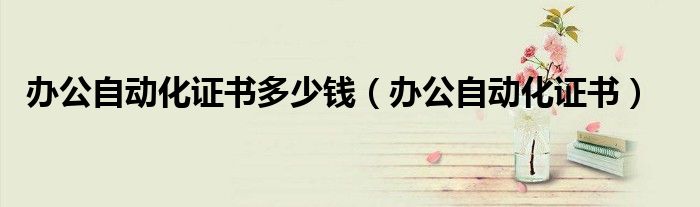 办公自动化证书(办公自动化证书多少钱)