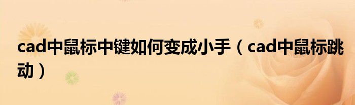 cad中鼠标跳动(cad中鼠标中键如何变成小手)