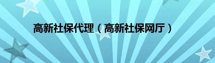 高新社保网厅(高新社保代理)