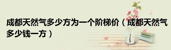 成都天然气多少钱一方(成都天然气多少方为一个阶梯价)