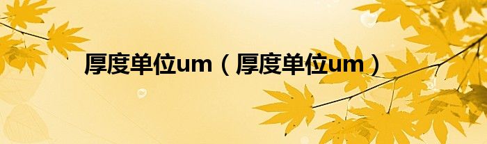 厚度单位um(厚度单位um)