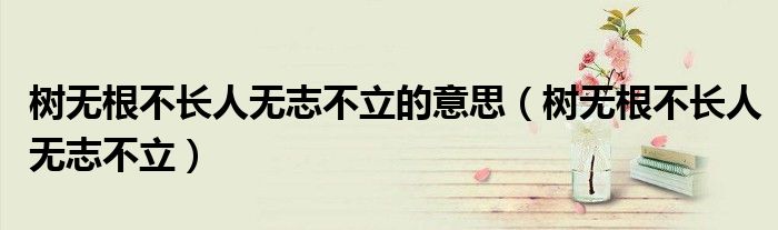 树无根不长人无志不立(树无根不长人无志不立的意思)