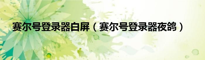 赛尔号登录器夜鸽(赛尔号登录器白屏)