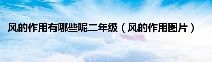 风的作用图片(风的作用有哪些呢二年级)