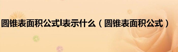 圆锥表面积公式(圆锥表面积公式l表示什么)