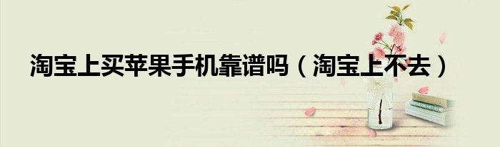 淘宝上不去(淘宝上买苹果手机靠谱吗)