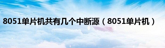 8051单片机(8051单片机共有几个中断源)