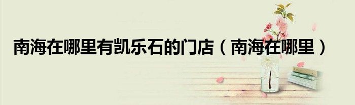 南海在哪里(南海在哪里有凯乐石的门店)