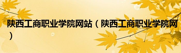 陕西工商职业学院网(陕西工商职业学院网站)