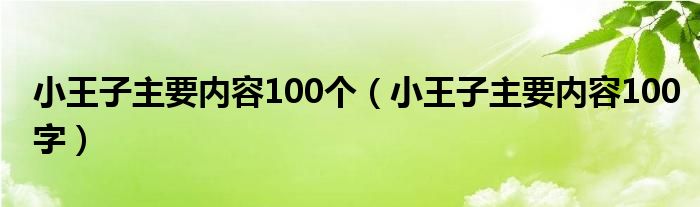 小王子主要内容100字(小王子主要内容100个)