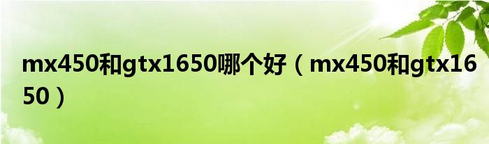 mx450和gtx1650(mx450和gtx1650哪个好)