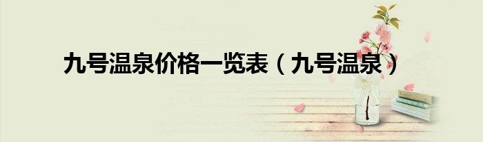 九号温泉(九号温泉价格一览表)
