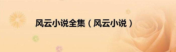 风云小说(风云小说全集)