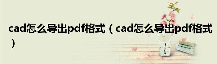cad怎么导出pdf格式(cad怎么导出pdf格式)
