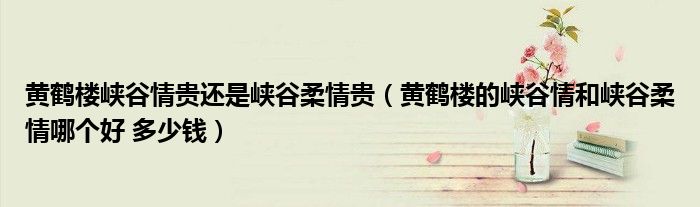 黄鹤楼的峡谷情和峡谷柔情哪个好 多少钱(黄鹤楼峡谷情贵还是峡谷柔情贵)