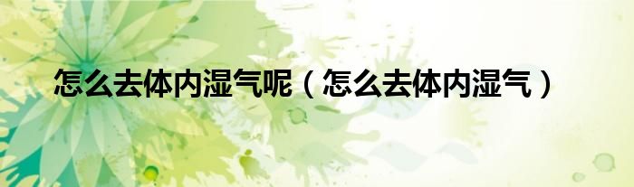 怎么去体内湿气(怎么去体内湿气呢)