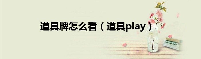 道具play(道具牌怎么看)