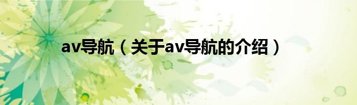 关于av导航的介绍(av导航)