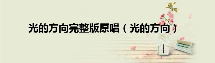 光的方向(光的方向完整版原唱)