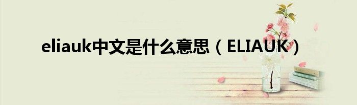 ELIAUK(eliauk中文是什么意思)